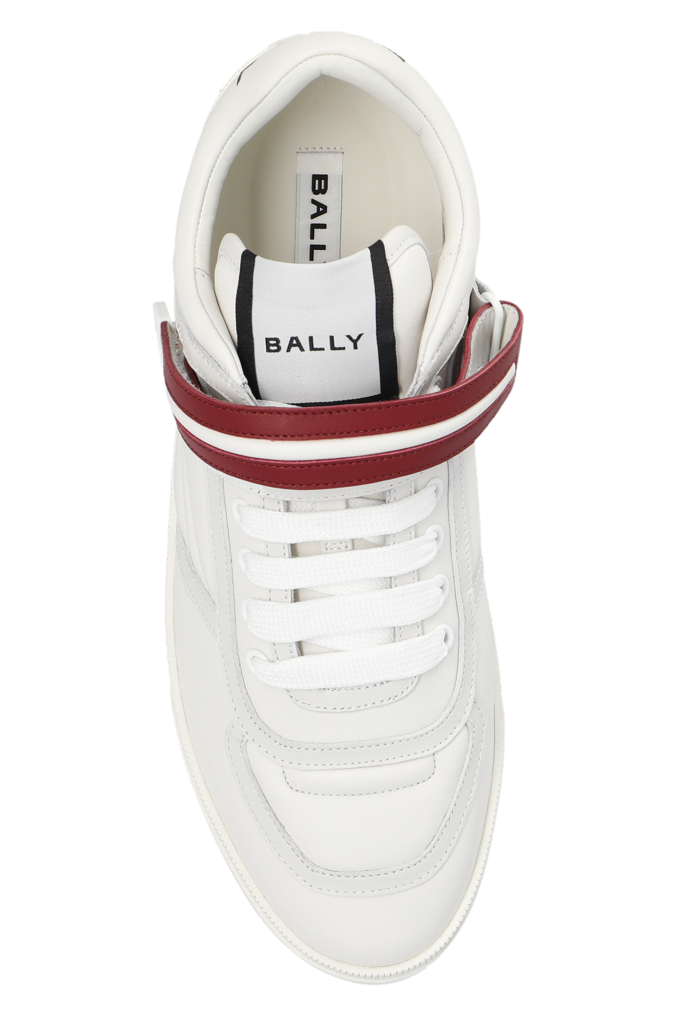 Bally red high sales top sneakers